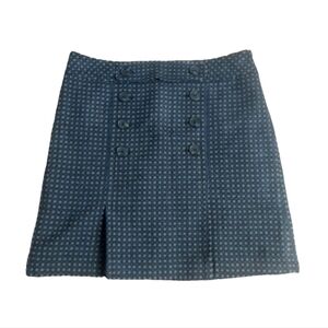 LOFT Blue & Gray Tweed Skirt A-Line (Waist 33" & Length 18.5") EUC